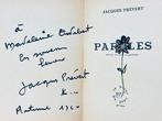 Signé; Jacques Prévert - Paroles [avec envoi autographe et