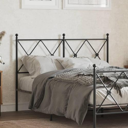 vidaXL Hoofdbord 120 cm metaal zwart, Huis en Inrichting, Slaapkamer | Bedden, Nieuw, Verzenden