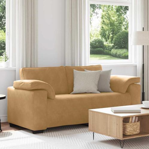 vidaXL Loveseat Sofa Bruin 140 cm Fluweel, Huis en Inrichting, Zetels | Zetels, Nieuw, Verzenden
