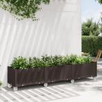 vidaXL Plantenbak met wielen 240x50x54 cm polypropeen bruin, Tuin en Terras, Verzenden, Nieuw