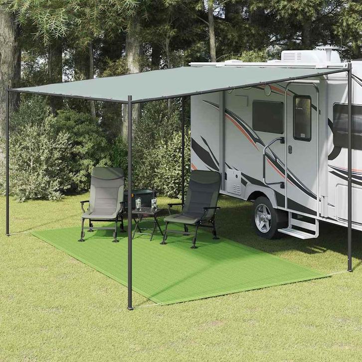 vidaXL Tenttapijt 250x350 cm HDPE lichtgroen, Caravans en Kamperen, Tentaccessoires, Nieuw, Verzenden
