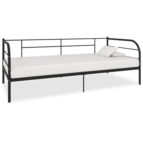 vidaXL Bedbank metaal zwart 90x200 cm, Huis en Inrichting, Slaapkamer | Bedden, Nieuw, Verzenden