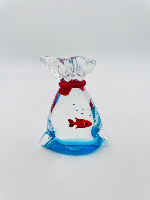 Guidotti - sculptuur, Sacchetto con pesce rosso - 5 cm -, Antiek en Kunst, Antiek | Glaswerk en Kristal
