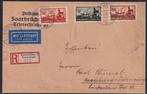 Saargebied 1933 - Aangetekende brief per luchtpost naar, Postzegels en Munten, Gestempeld