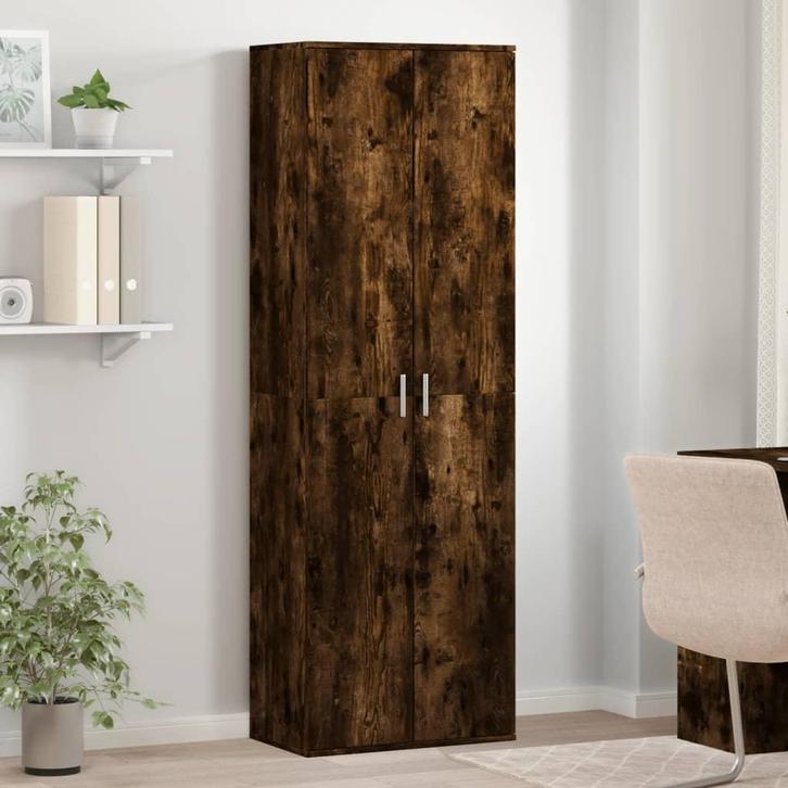 vidaXL Hoge kast 60x35x180 cm bewerkt hout gerookt, Huis en Inrichting, Kasten | Overige, Nieuw, Verzenden
