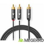 Subwoofer Cable | RCA Male - 2x RCA Male | 3,0 m | Gun Metal, Verzenden, Nieuw