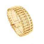 Gouden brede schakelarmband, Ophalen of Verzenden