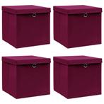 vidaXL Opbergboxen met deksel 4 st 32x32x32 cm stof, Verzenden, Nieuw