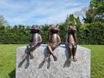 Figurine - A set of 3 jolly frogs (3) - Bronze