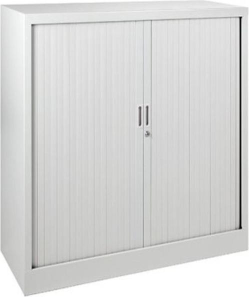 Roldeurkast – Dossierkast – Wit – Met slot - 105x120x45 cm, Maison & Meubles, Armoires | Armoires à porte coulissante & Armoires à archives