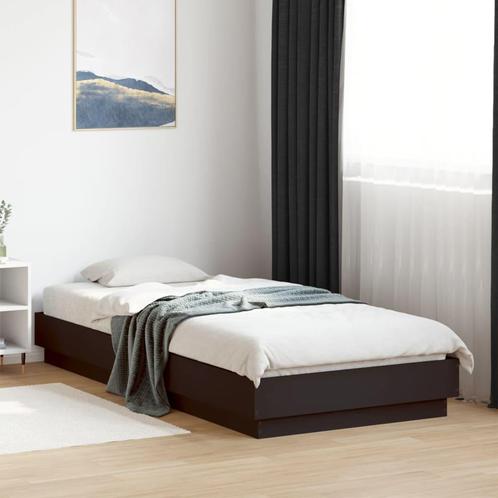 vidaXL Bedframe bewerkt hout zwart 90x200 cm, Huis en Inrichting, Slaapkamer | Bedden, Nieuw, Verzenden