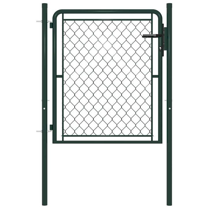 vidaXL Tuinpoort staal 100x100 cm groen, Tuin en Terras, Tuinpoorten, Nieuw, Verzenden