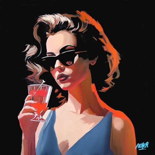 BOYER Marc - APEROL SPRITZ  (original oil painting), Antiek en Kunst, Kunst | Schilderijen | Modern