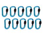 Set van 10 karabijnhaken, kleur 4: light blue, 100 kg, Verzenden, Nieuw