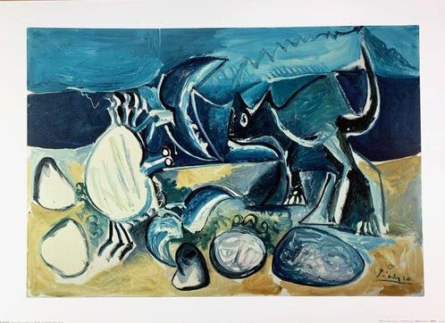 Pablo Picasso (1881-1973) - Chat et crabe sur la plage, 1965, Antiek en Kunst, Kunst | Tekeningen en Fotografie