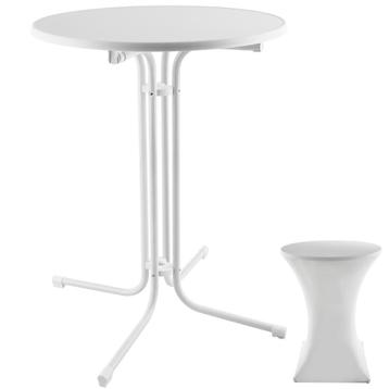 tectake Statafel Eren inklapbaar met hoes 90x110cm - wit, Verzenden
