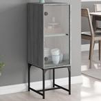 vidaXL Armoire latérale avec porte en verre sonoma gris, Maison & Meubles, Verzenden, Neuf