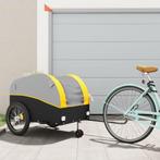 vidaXL Fietstrailer 45 kg ijzer zwart en geel, Verzenden, Nieuw