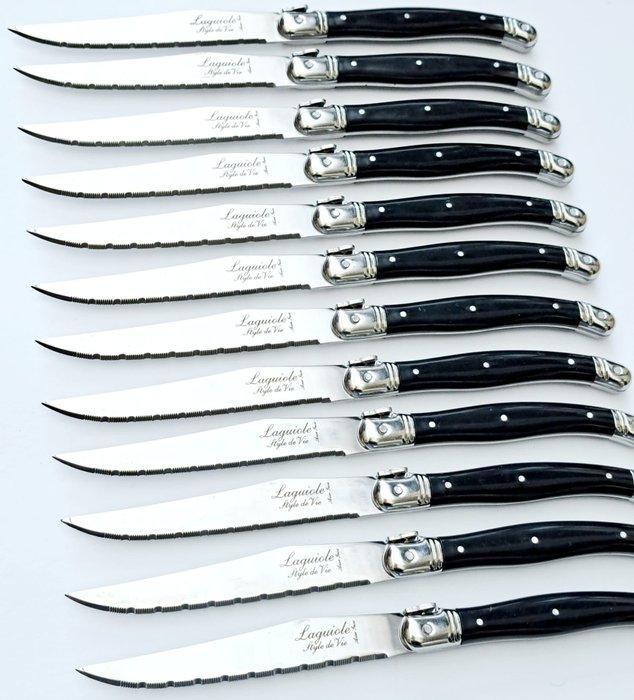 Laguiole - 12x Steak Knives - Black - style de -, Antiek en Kunst, Antiek | Keukengerei