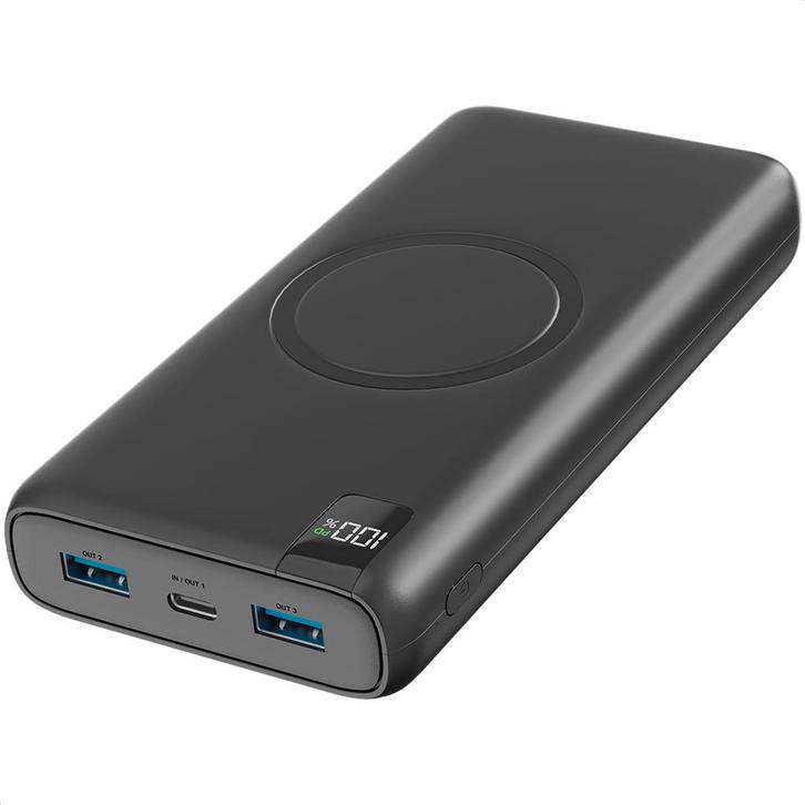 Strex Powerbank met Draadloze Qi Snellader - 27.000 mAh, Telecommunicatie, Powerbanks, Verzenden