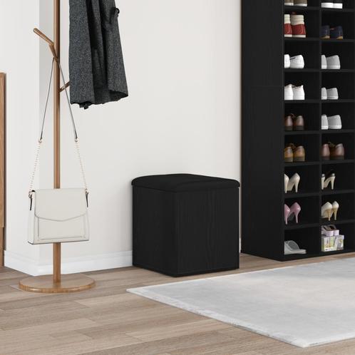vidaXL Opslagbank Zwart Eiken 42x42x45 cm Massief Hout, Huis en Inrichting, Overige Huis en Inrichting, Nieuw, Verzenden