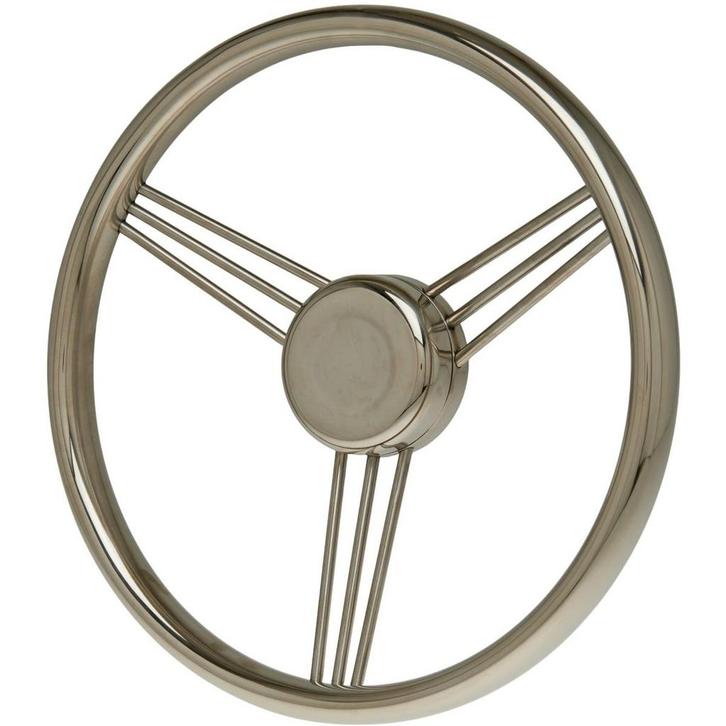 Rvs Stuurwiel Boot 340mm 3x3 Spaaks, Watersport en Boten, Accessoires en Onderhoud, Nieuw, Ophalen of Verzenden
