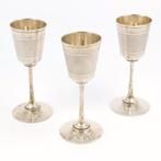 Dessert-Wijnbeker - Beker (3) - .925 zilver, Antiek en Kunst