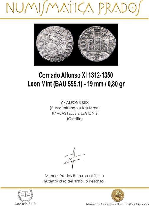 . Koningrijk Castilië Alfonso XI 1312-1350. Cornado Ceca de, Postzegels en Munten, Munten | Europa | Niet-Euromunten