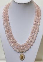 Roze kwarts met Vrouw Maria. Hoge kwaliteit AAA.