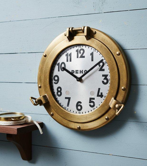 Raamklok voor vaartuig - Messing - 1950-1960 - Scheepsluik, Antiquités & Art, Curiosités & Brocante