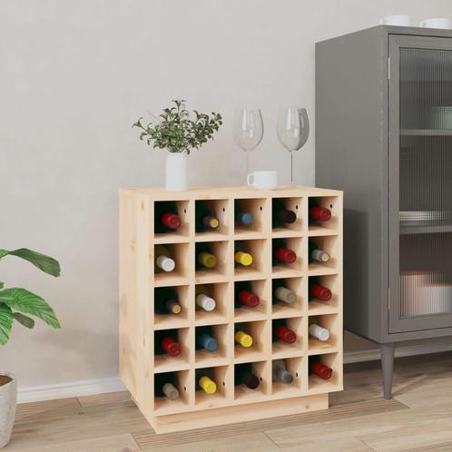 vidaXL Armoire à vin 55,5x34x61 cm Bois de pin massif, Maison & Meubles, Accessoires pour la Maison | Porte-bouteilles, Neuf, Envoi