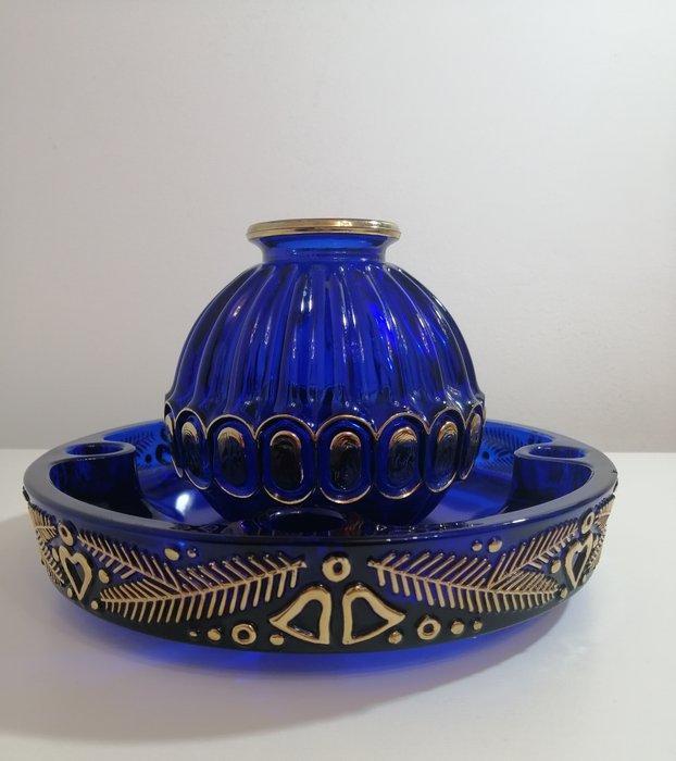 Flesvaas (2) - Glas - Walther Blue Cobalt Set, Antiek en Kunst, Curiosa en Brocante