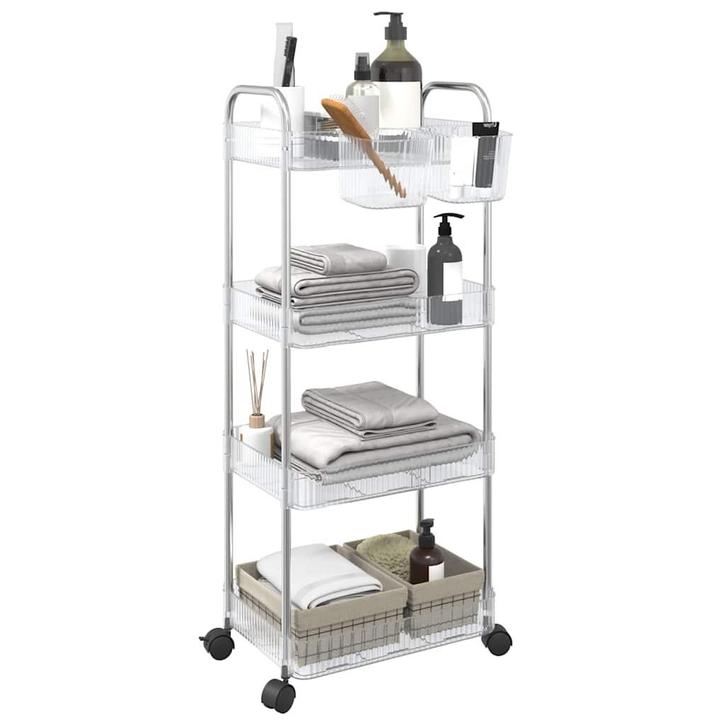 vidaXL Opbergtrolley 4-laags 37x28x95 cm acryl transparant, Doe-het-zelf en Bouw, Gereedschap | Handgereedschap, Nieuw, Verzenden