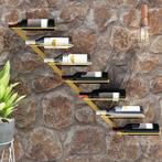 vidaXL Wijnrek voor 7 flessen wandmontage metaal goudkleurig, Maison & Meubles, Accessoires pour la Maison | Porte-bouteilles