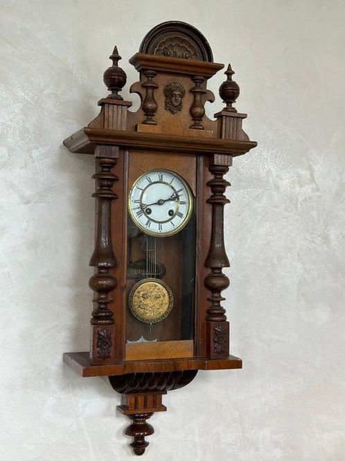 Wandklok - Hout - 1900-1910, Antiek en Kunst, Antiek | Klokken