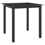 vidaXL Table de jardin Noir 80x80x74 cm Aluminium et, Neuf, Verzenden