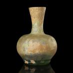 Laat-Romeins / Vroeg-Byzantijns Glas Fles met irisatie, Antiek en Kunst