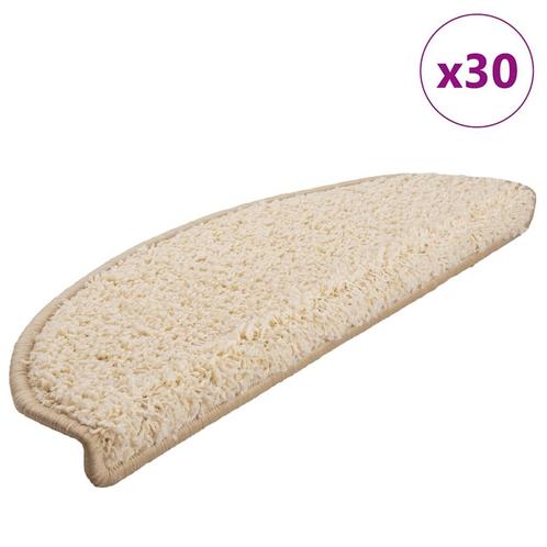 vidaXL Trapmatten 30 st 65x21x4 cm crèmekleurig, Doe-het-zelf en Bouw, Ladders en Trappen, Nieuw, Verzenden