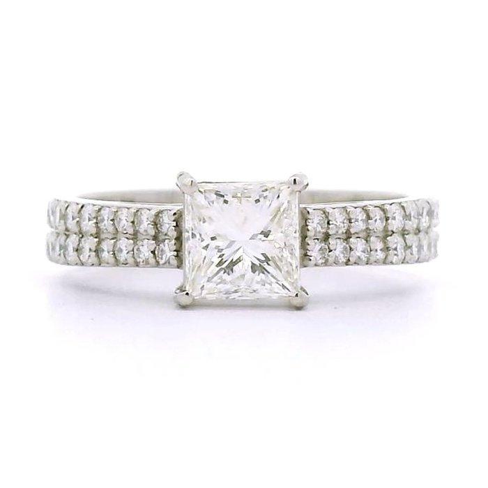 Ring Platina - 1.49ct. tw. Diamant (Natuurlijk) - Diamant -, Handtassen en Accessoires, Ringen