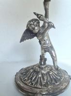 Schaal - Verzilverd - XL centrale decoratie met cherub, Antiek en Kunst