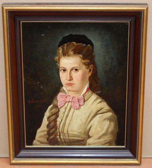 Eliecer Jaureguízar Cagigal (1856-1880) - Retrato femenino, Antiek en Kunst, Kunst | Schilderijen | Klassiek