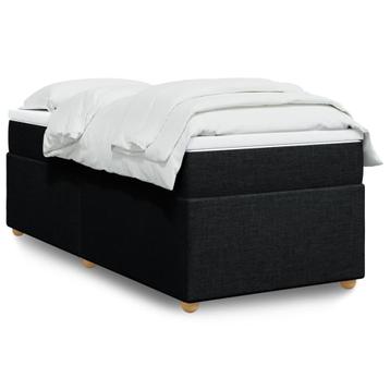 vidaXL Boxspring met matras stof zwart 90x200 cm, Huis en Inrichting, Verzenden, Nieuw