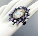 Zonder minimumprijs - Ring Argento 925, Placcato Rodio -, Handtassen en Accessoires, Ringen, Nieuw