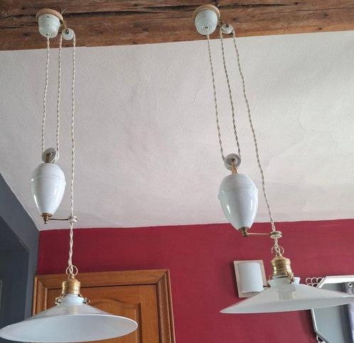 2 Lampes Monte et Baisse - Plafondlamp (2) - Messing,, Antiek en Kunst, Curiosa en Brocante