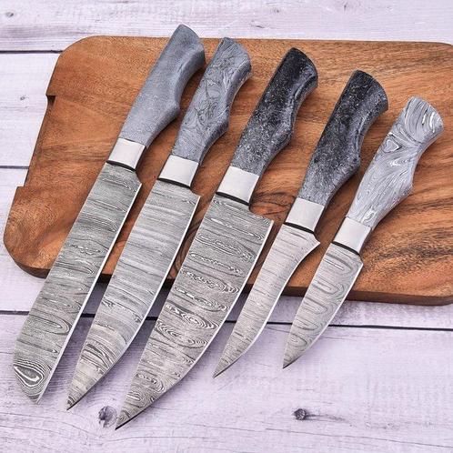 Keukenmes - Chefs knife - Hars en gevouwen staal - Noord, Antiek en Kunst, Antiek | Keukengerei