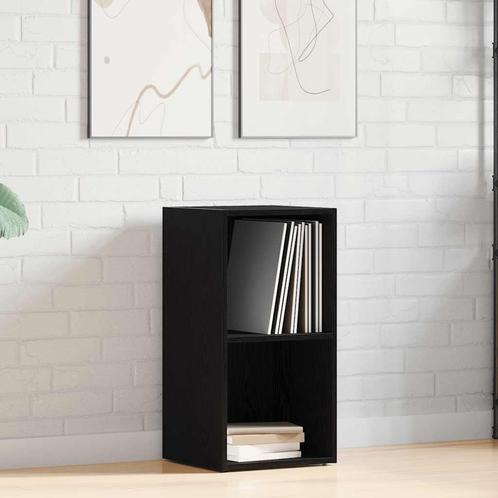 vidaXL LP Opbergbox 71x34x36 cm spaanplaat zwart, Huis en Inrichting, Woonaccessoires | Cd- en Dvd-rekken, Nieuw, Verzenden
