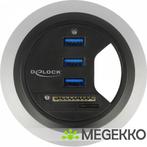 Delock 62869 in-desk hub 3-poorts USB 3.0 + SD-kaartlezer, Computers en Software, Verzenden, Nieuw