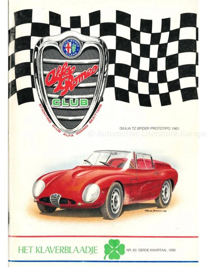 1998 ALFA ROMEO CLUB HET KLAVERBLAADJE 83 NEDERLANDS, Boeken, Auto's | Folders en Tijdschriften