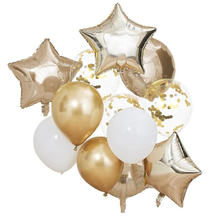 Gouden Ballonnen Set Ballonnen 30cm 12st, Hobby en Vrije tijd, Feestartikelen, Nieuw, Verzenden