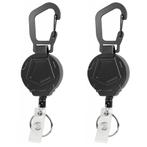 Fako Bijoux - 2x Robuuste Uittrekbare Sleutelhanger Met, Verzenden, Nieuw